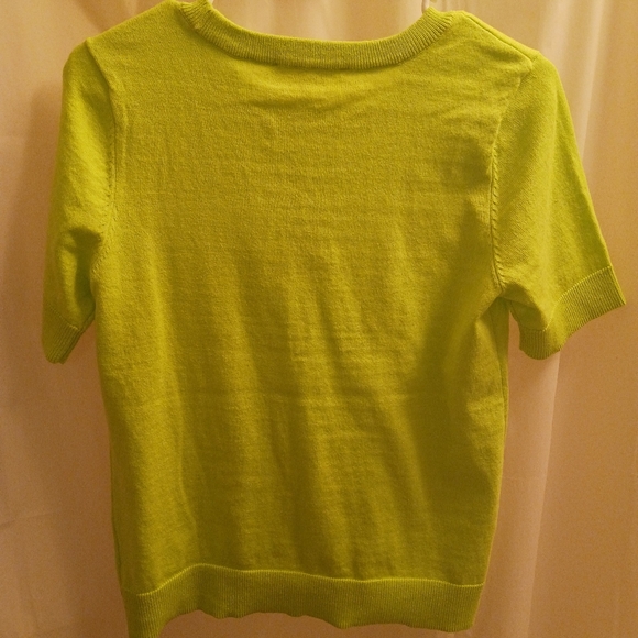 Michael Michael Kors Limeade Green Gold Studded Knit Top NWT Sz S - Picture 3 of 5